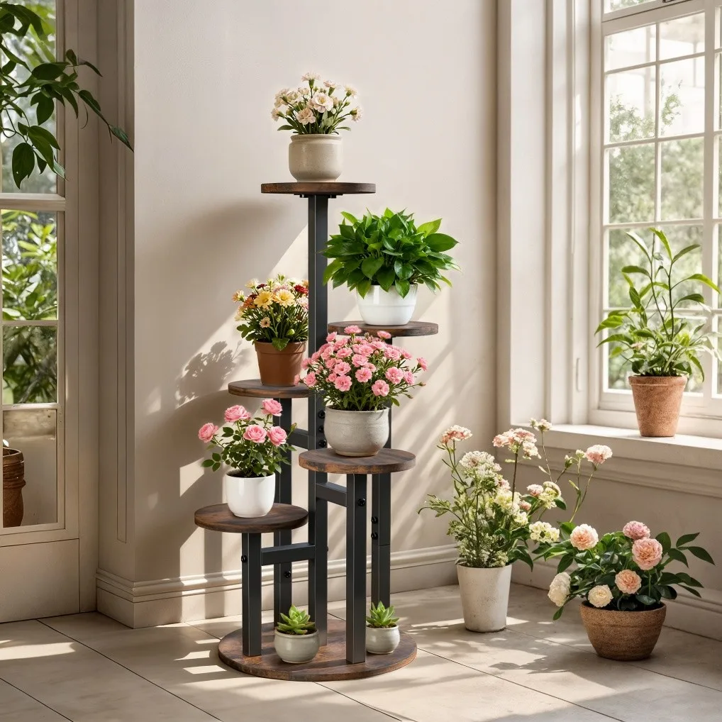 

Plant Stand 6 Tier Indoor Metal Flower Shelf Plants Corner Tall Flower Holders