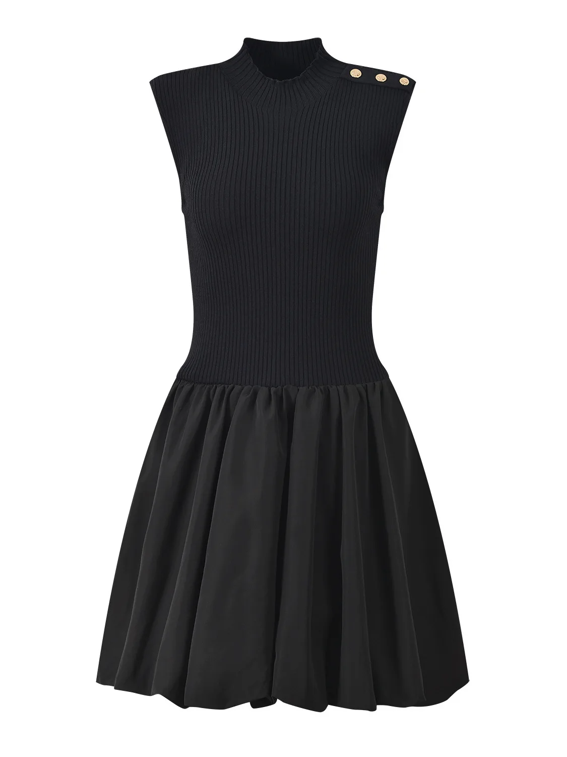 

Bla Slimming Faionable Svel Pleated Puffy Dr Early Autumn New Sle Ele Age-defng Body-a Dr