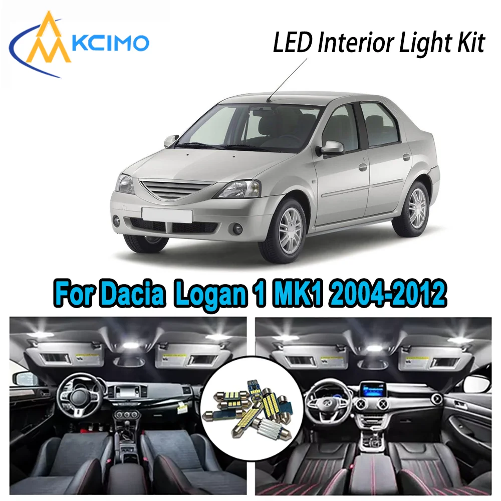 

High-Quality LED Interior Kit for Dacia Logan 1 MK1 2004-2012 2005 2006 2007 Premium Error-Free Dome Map Trunk Automotive Lamps