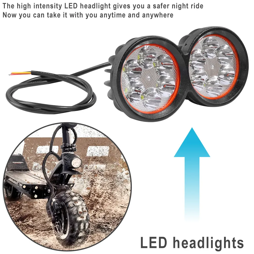 Front Led Headlight Lamp Super Bright Scooters 6 LED Fog Spotlight Working Spot Light 12-80V Universal Electric Scooter  Spot