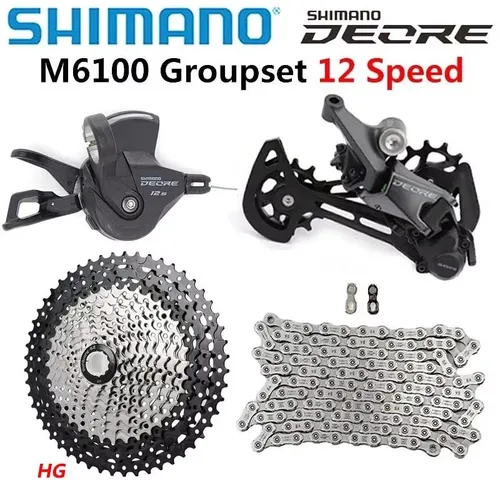 SHIMANO DEORE M6100 1x12 grupo de cambio de velocidad MTB bicicleta de montaña M6100 palanca de cambios desviador trasero Cassette SUNSHINE 52T 50T 46T