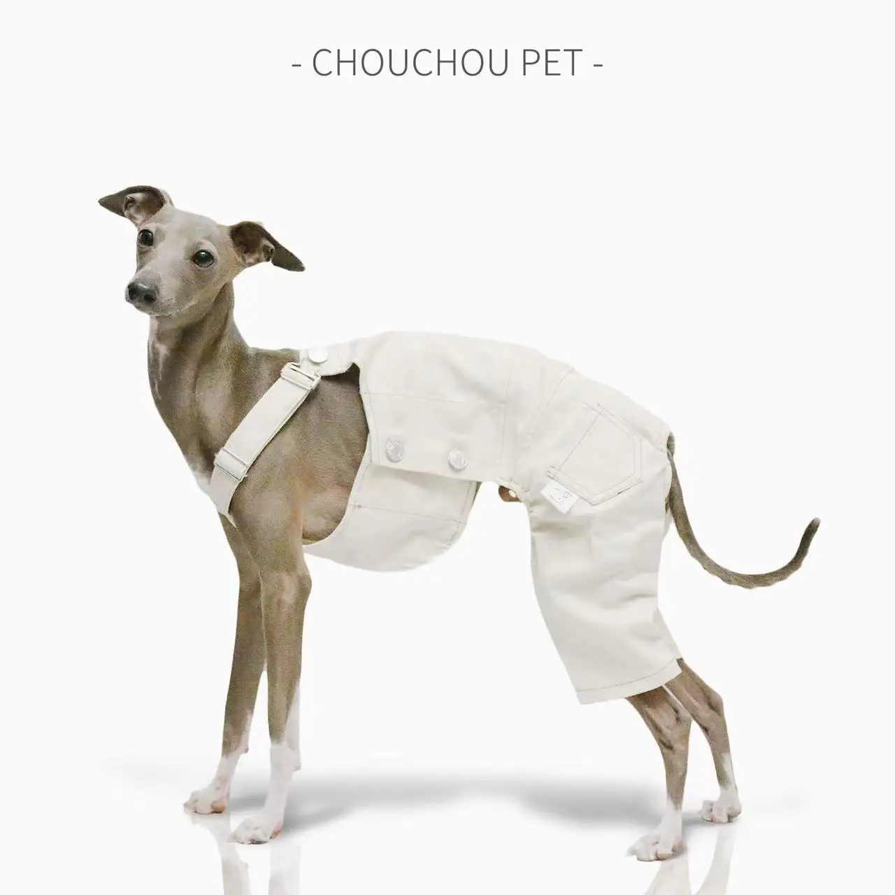 Big Dog White Denim Overalls Retro Classic Leg Protector Italian Greyhound Whippet Small and Medium Dog Pants