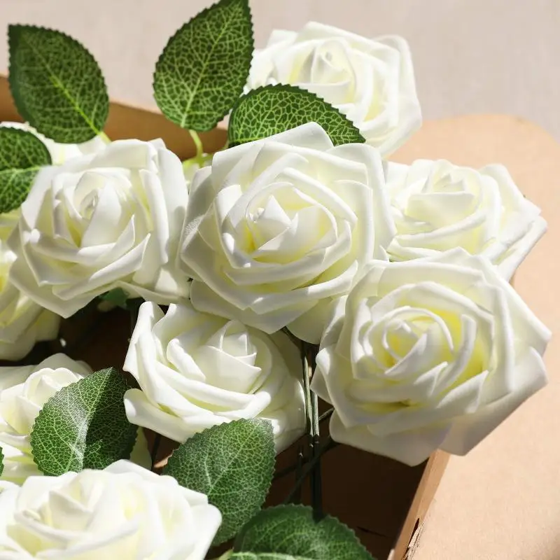 16/25Pcs Artificial Rose Flowers With Stems For DIY Wedding Decorations Centerpieces Arrangements Party Garden Home Decor Gifts