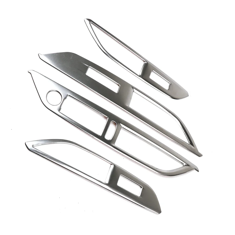 

4 шт., переключатель подъема окна автомобиля из нержавеющей стали, панель управления, рамка, накладка для Peugeot 3008 GT 5008 GT 2017 2018, автомобильные аксессуары