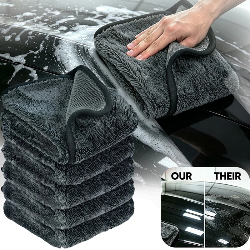 1/2/3Pcs Microfiber Car Towel Highly Absorbent Cleaning Cloth 40x40/60cm Soft Quick Drying Car Cleaning Towels Home Bathroom Use
