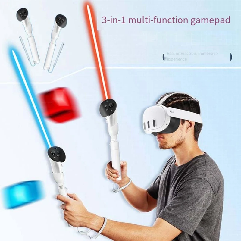 VR Extension Handle VR Game Controllers Handle Extension Pole Lightsaber Handles Extension Grips For Meta Quest 3S VR