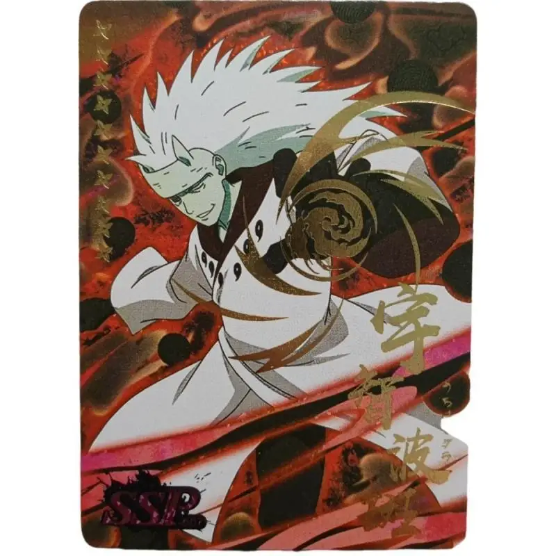 Naruto Ssp Series Uchiha Madara Uzumaki Naruto Anime Characters Bronzing Rare Collection Flash Card Cartoon Toys Christmas Gift