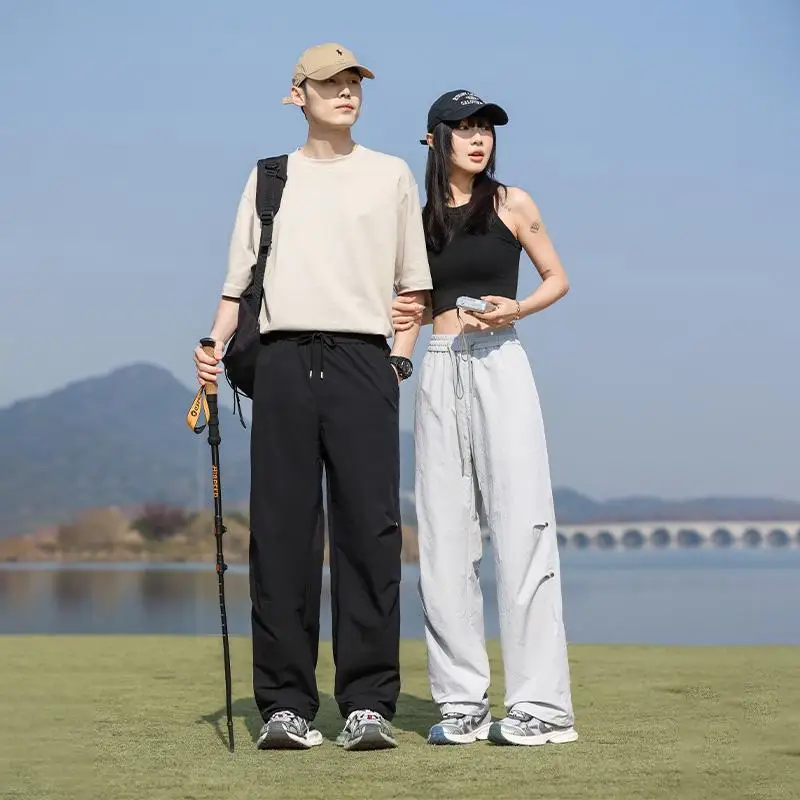 

Outdoor Sports Casual Straight Leg Pants Qui Dry Thin Spring Summer New Sle for Couples Paratrooper Sle Polyester Fiber