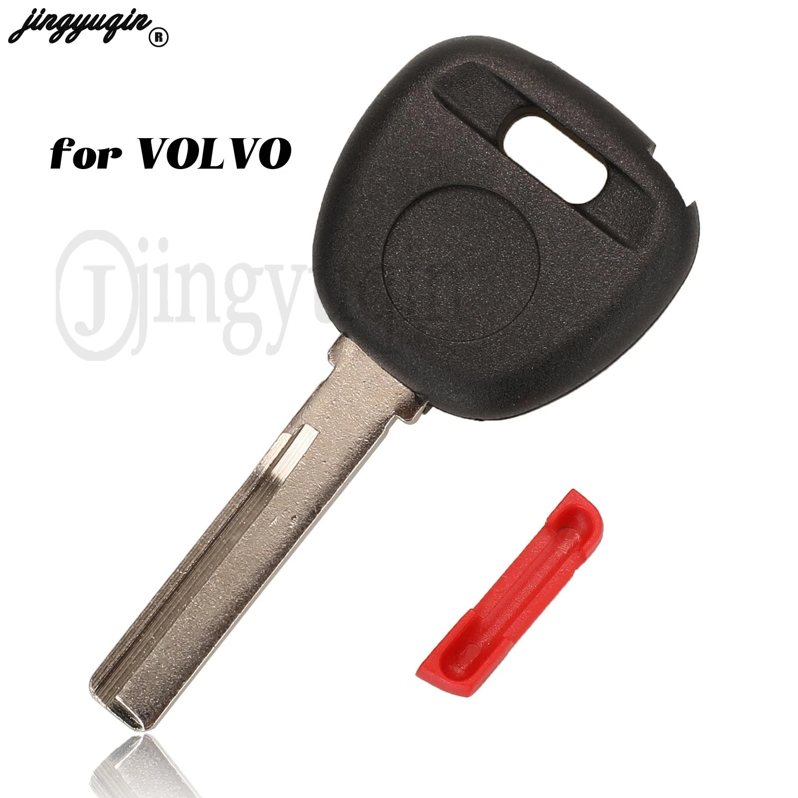 

jingyuqin 10pcs Original Transponder With Red Plug Key shell For Volvo S40 V40 S60 S80 XC70 No Chips Key Case Replacement