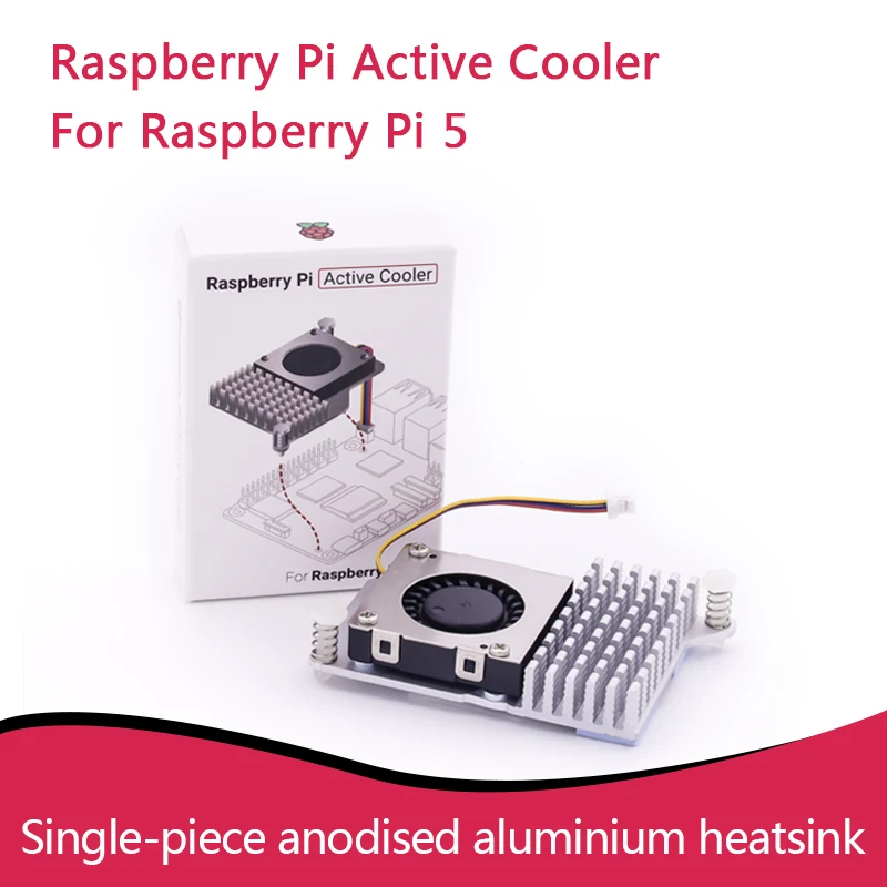 Official Original Raspberry Pi Active Cooler Speed Adjustable Fan Software Control Metal Cooling Heats