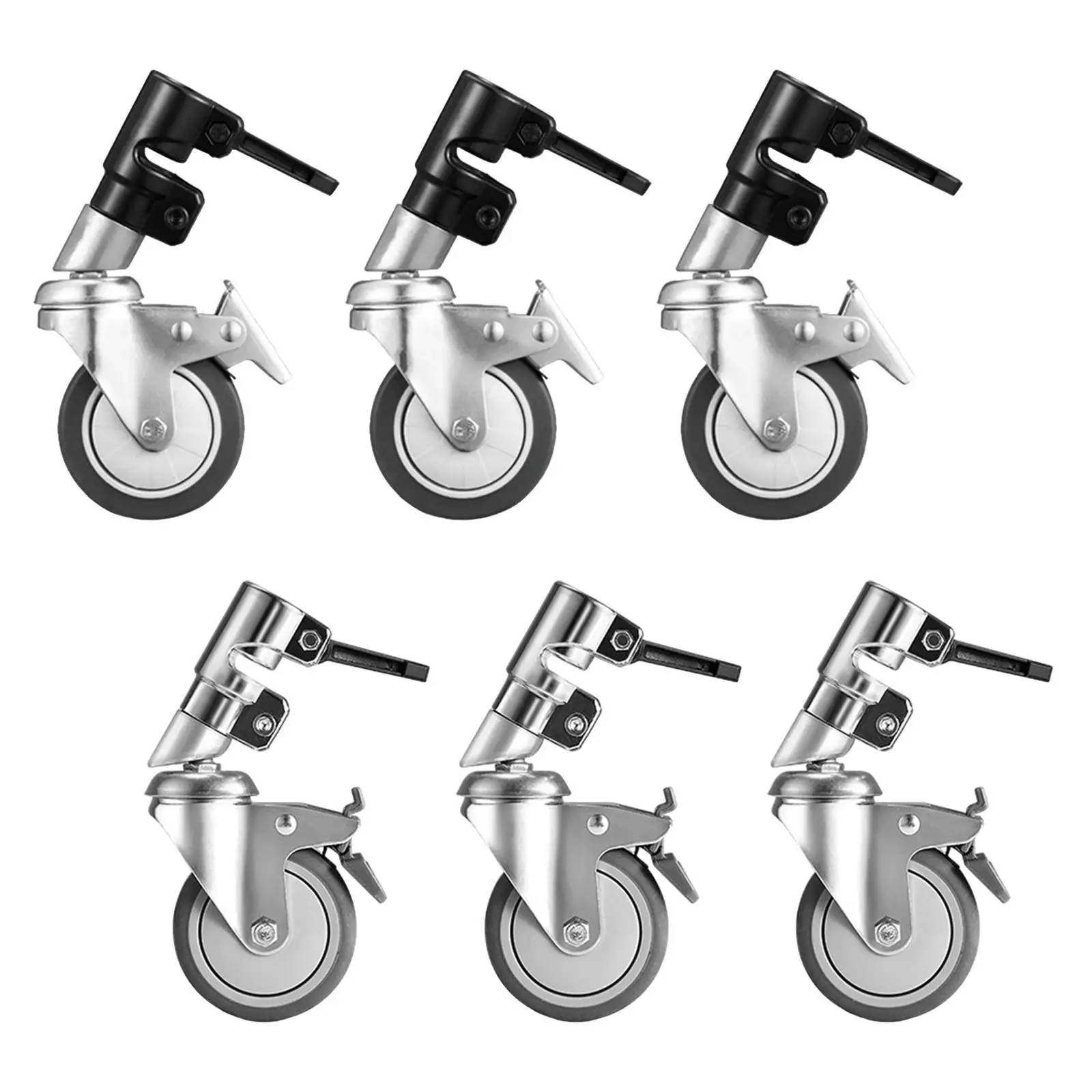 3x Swivel Caster Wheels for 25mm Hole Diameter Convenient Replacement High Performance Practical Heavy Duty for Photo Studio