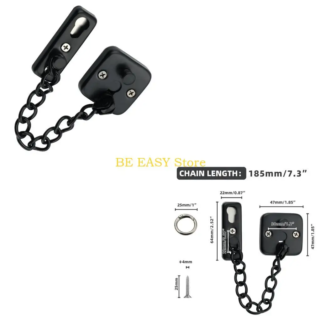 E28F Private Entry Chain Lock Stainless Steel for Apartments, Dorm Living, and Hotel