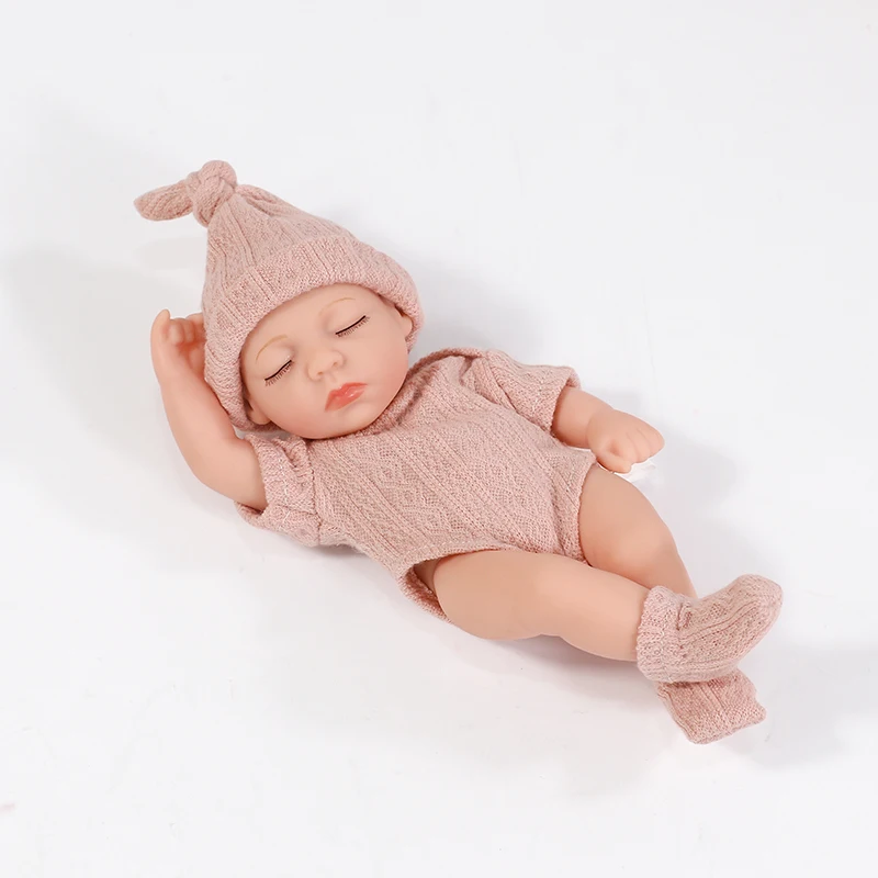 20cm Vinyl-Reborn-Babypuppen mit Kleidung, 8-Zoll-Neugeborenen-Babypuppe, wasserdichte Bebe-Puppe, niedliche Minipuppe für Mädchen, Geburtstagsgeschenke – Detail 11