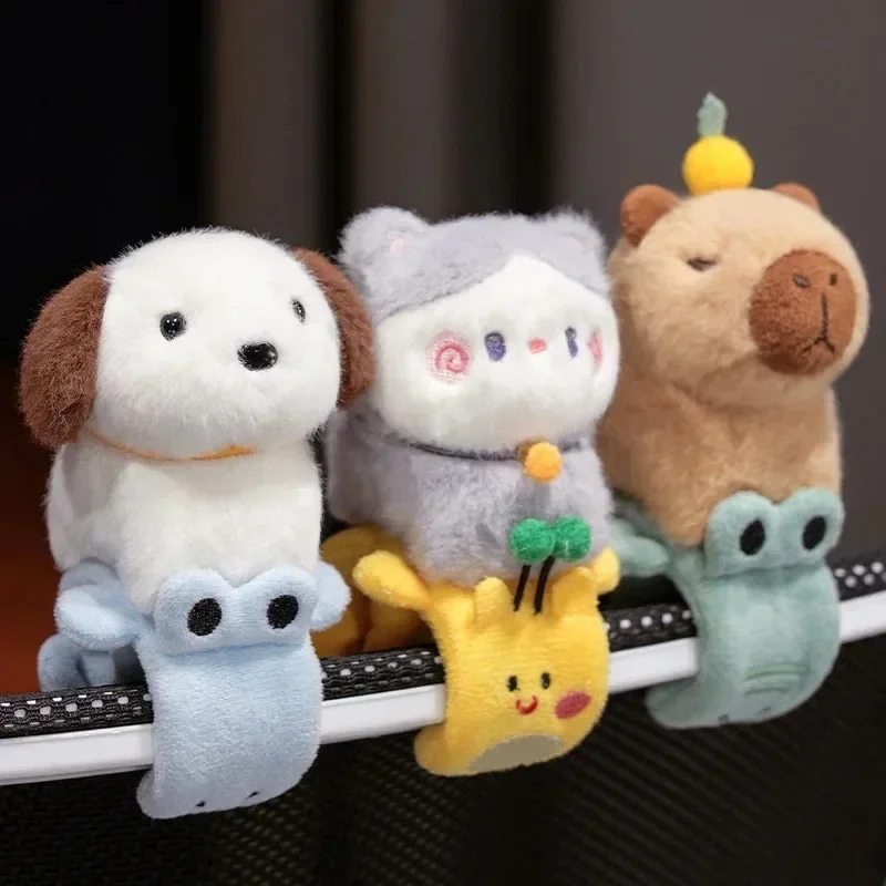 Capybara Slap Snap Wrap Capibara Plushie Wristband Bracelet Kawaii Cute Dog Cat Plush Toy Hand Ring Creative Funny Gift