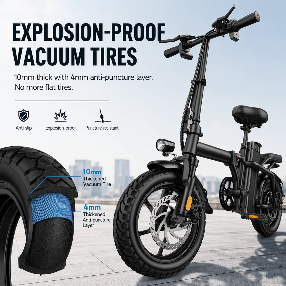 Lightweight Folding E-Bike 400W 23kg Carbon Alloy 30° Climbing Dual Disc E-ABS Brakes 4mm Anti-Puncture Tire Triple Shock Absorption Smart BMS Removable Battery Urban Commute image 4