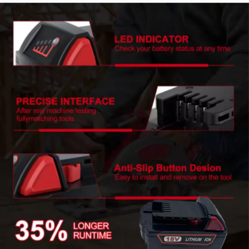 Pro Milwaukee M18 Baterie 12800mAh 18V Dobíjecí Baterie pro Milwaukee Tool M18B5 XC 48-11-2402 48-11-2411 2604-22 - náhled 2