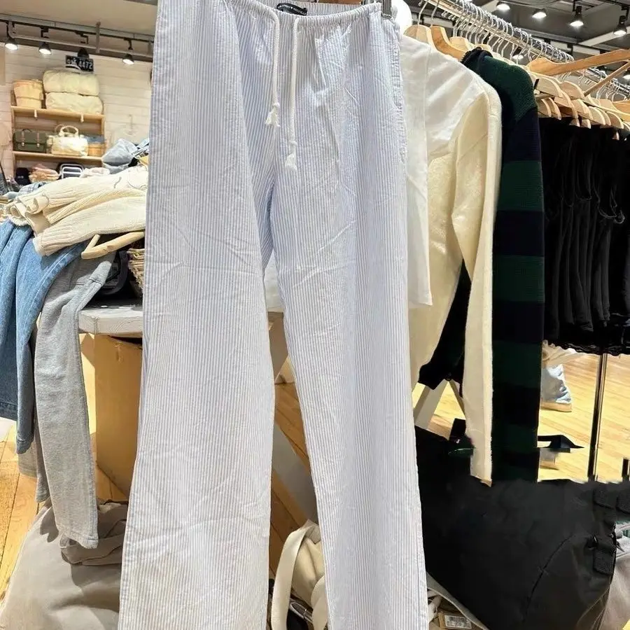 

Однотонные прямые спортивные штаны на шнурке, женские осенние брюки из мягкого хлопка с высокой талией, повседневные винтажные уличные спортивные длинные брюки Y2k