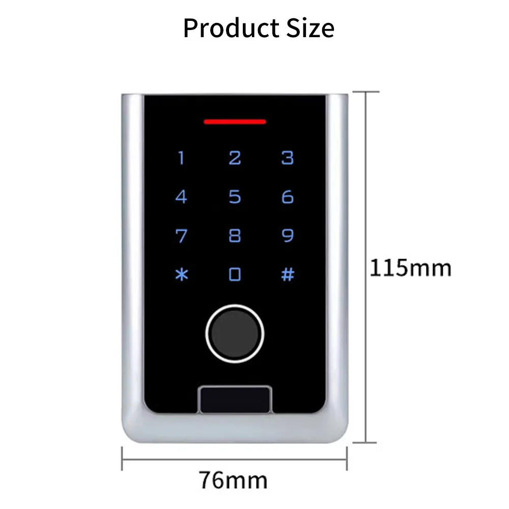 Imagem -04 - Zinc Alloy Biometric Fingerprint Touch Keypad Rfid Access Control Backlight Tuya App Wifi Impermeável Requintado Novo Design