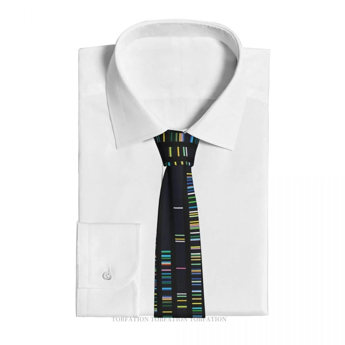 Genome Sequence Print Ties DNA Genetics Casual Unisex Neck Tie Shirt Decoration Narrow Striped Slim Cravat