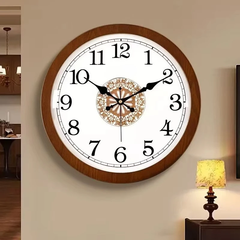 &c 36CM Chinese-style Solid Wood Fashionable Luxury Wall Clock for Living Room Dropshipping DDP