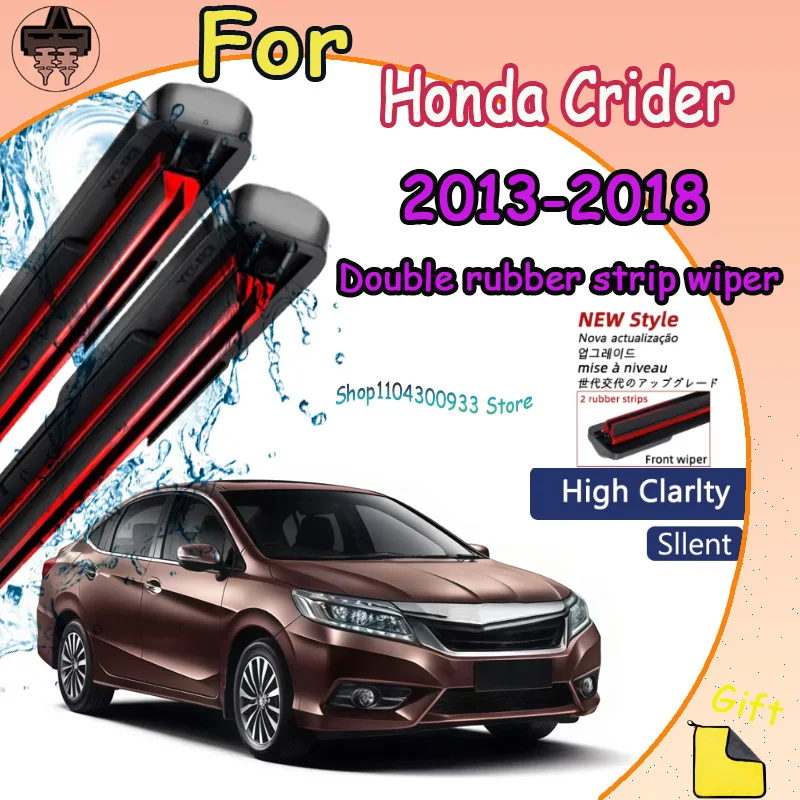 

Perfect Fit Front Windshield Wiper Blades For Honda Crider 2013-2018 Driver & Passenger Side All-Weather Streak-Free Wipers