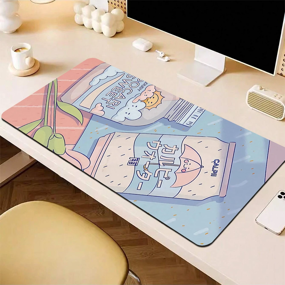 Anime Cute Mouse Pad Gamer Locking Edge Large Mousepad Kawaii Gaming Mouse Mat Big Art Desk Mat Office Computer Keyboard Pad XXL