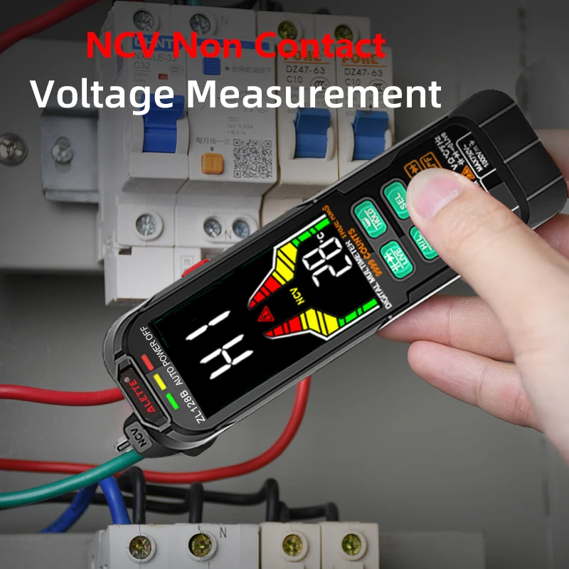 Smart Multimeter True-RMS Digital AC DC Current Voltage Tester Meter,Live Wire Tester Resistance Diode Capacitance Tester Meter