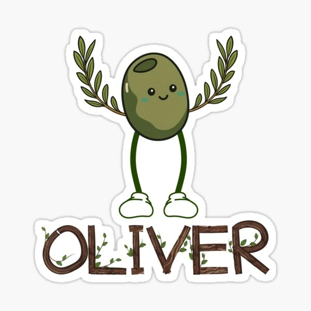 Cute Olive Tree-green Oliver Kawaii Cartoon Food Olive Branch  Sticker for Laptop Decor Bedroom Car Cute Cartoon Art Fashionable