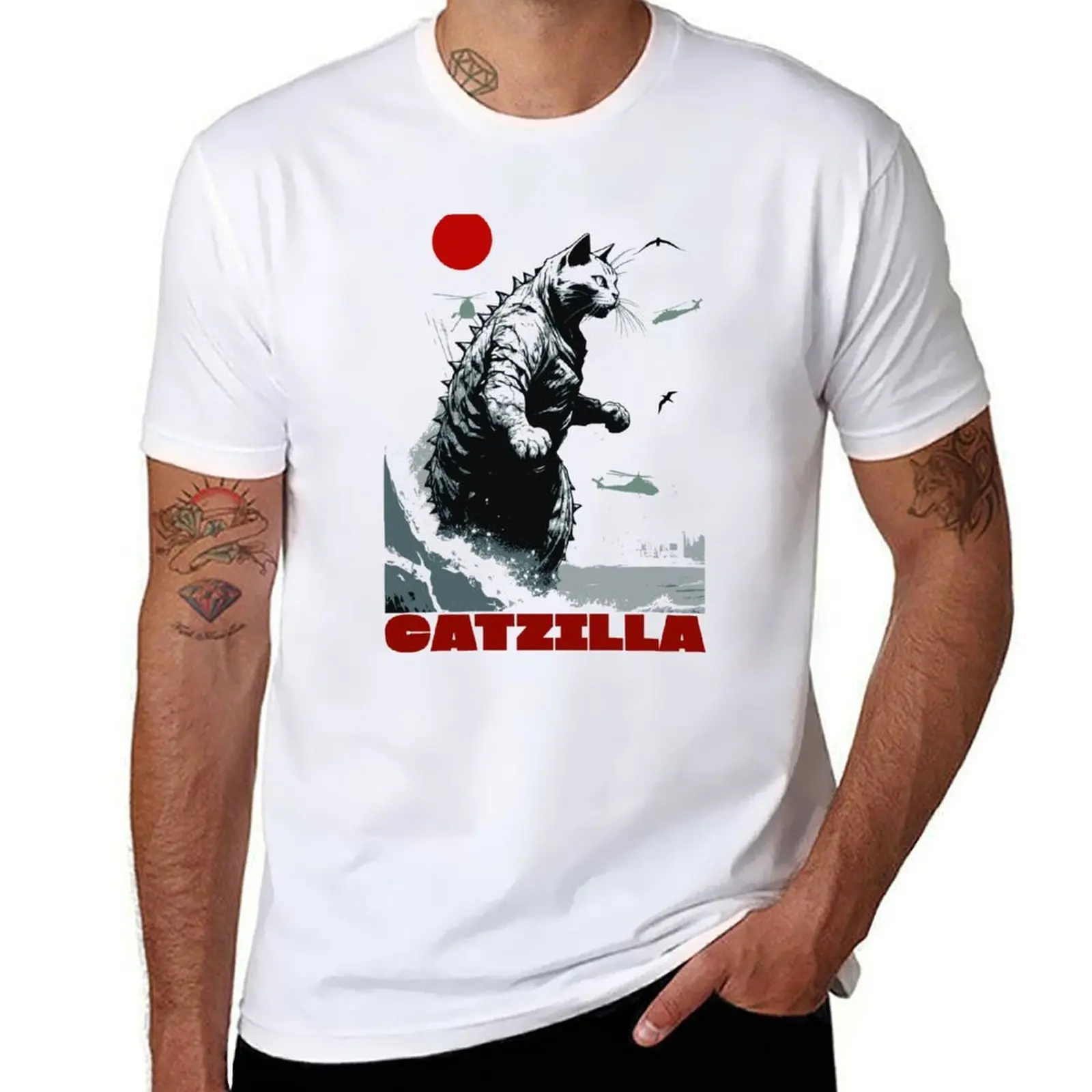 

Catzilla T-Shirt man t shirts for men casual mens graphic t shirts T-Shirt