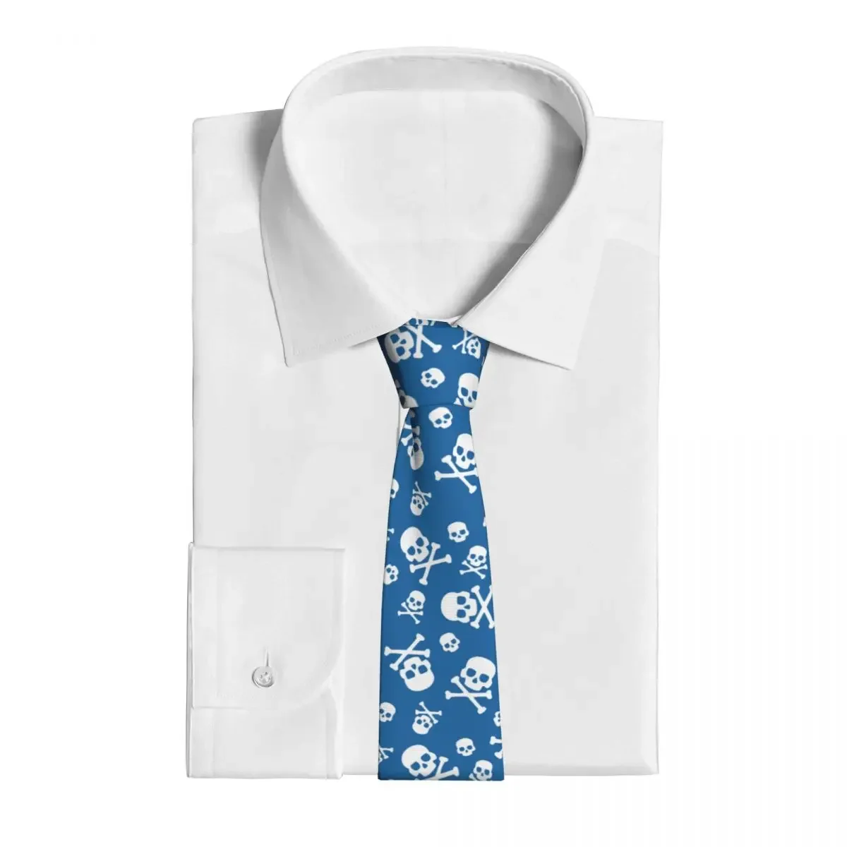 Bandana Skull And Crossbones Blue Men Neckties Casual for Mens Shirt Accessories Gravatas Wedding Accessories Business