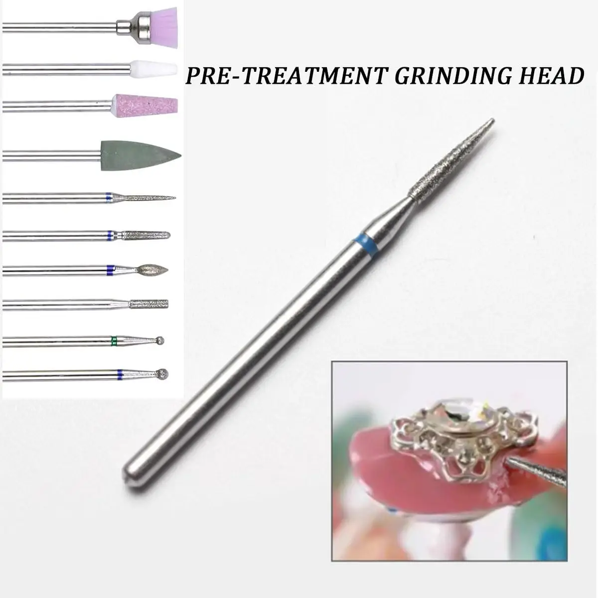 Yikoolin Nagel Boor Bits Professionele Wolfraam Boor Set Voor Acryl Gel Nagels Polijsten Verwijderen Manicure Pedicure,Type C