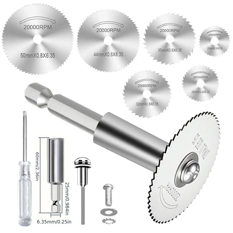 Metal/Wood/Plastic Cutting Discs, Durable Rotary t High-Speed Steel Saw Blades 10Pcs, 1/4