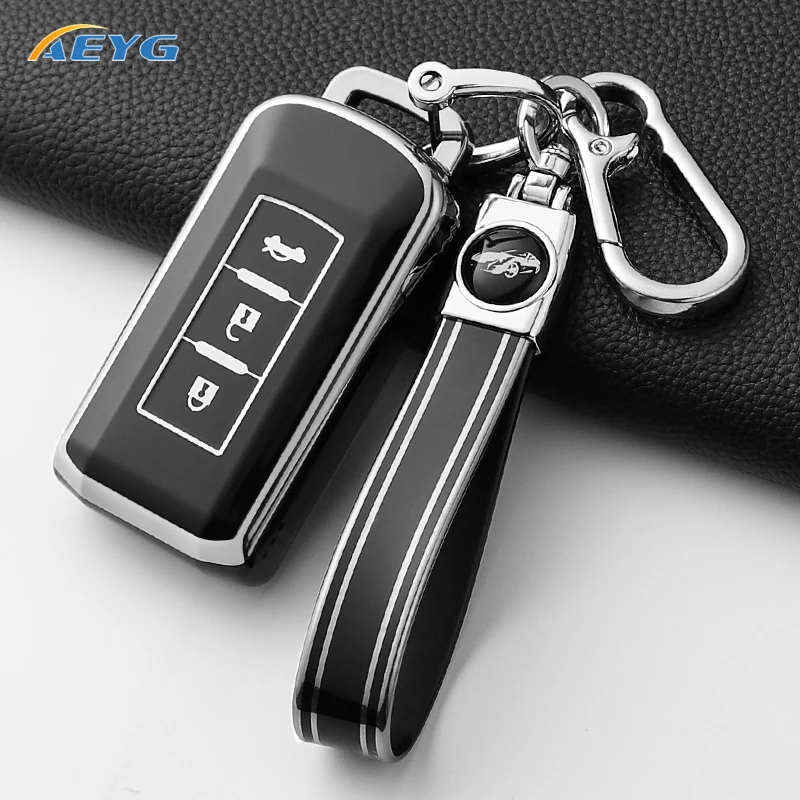 

Car Key Case Cover Shell Fob For Mitsubishi Outlander ASX Pajero LANCER Sport Eclipse Cross Keychain Interior Accessories