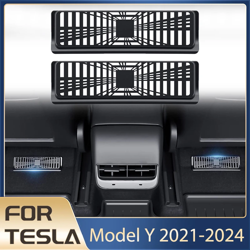 For Tesla Model Y 2021-2024 Under Seat Air Outlet Cover Grille Protector 2Pcs/Set for Tesla Model Y 2021-2024 Accessories