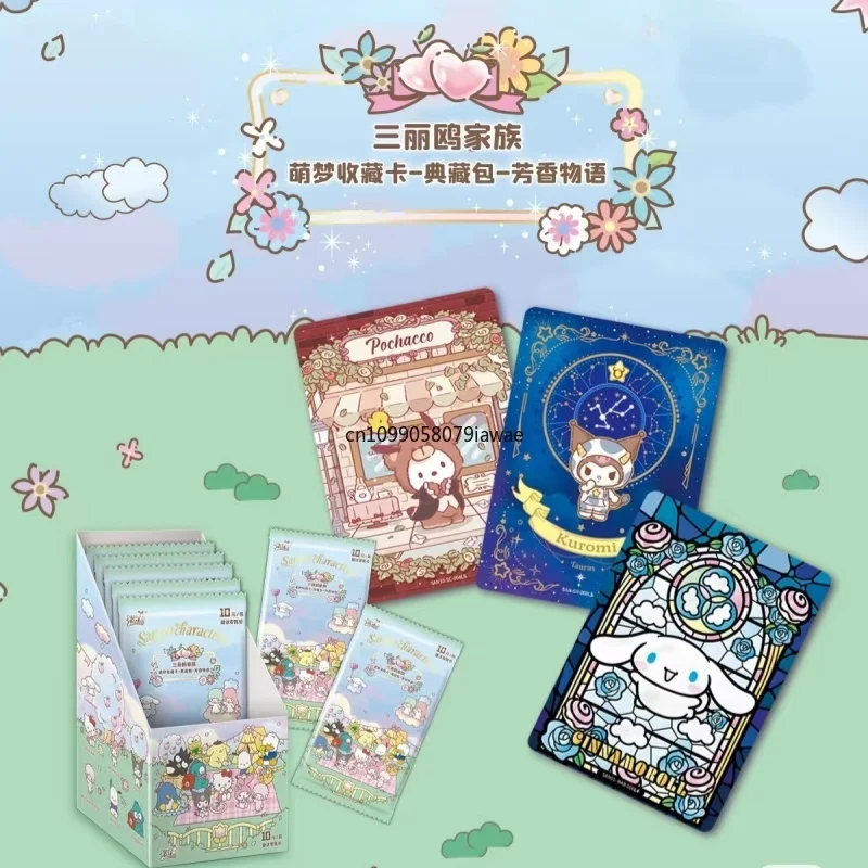 KAYOU 정품 새 Sanrio 카드 Mengmeng 컬렉션 가방 향기로운 이야기 헬로 키티 마이 멜로디 애니메이션 만화 주변 장난감 선물