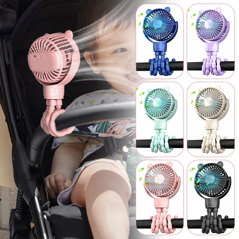 

Portable Mini Stroller Fan,Rechargeable Small Clip on Fan,Tripod Baby Fan with 3 Speed,for Car Seat Crib Treadmill Travel