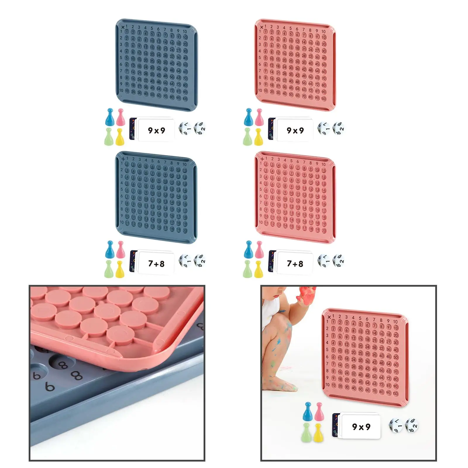 Vermenigvuldigingsbordspel 9x9 Tafel van vermenigvuldiging Wiskundeonderwijs Speelgoed Wiskundebordspel,