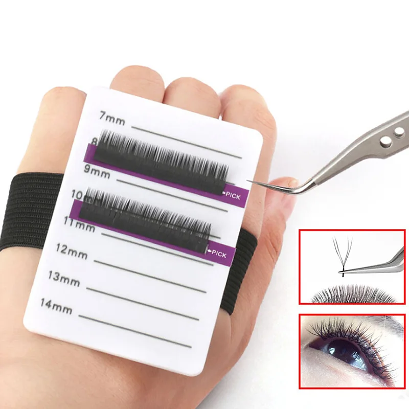 Acrylic False Eyelash Tray Strip Stand Holder Individual Eyelash Extensions Hand Plate Eye Lash Grafting Palette Tool