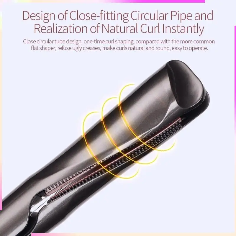 

B51C Tourmaline 3-In-1 Hair Styler-Curler, Straightener, Waver With LCD Display And Rotating Temperature Control EU Plug