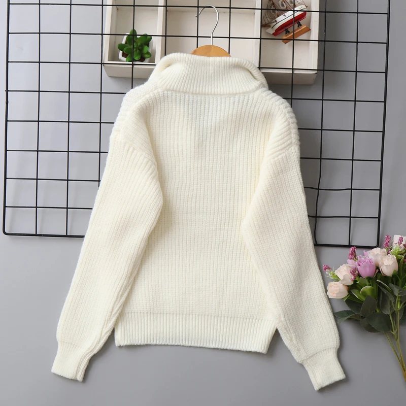 IYEAL Kids Half Zip Collared Knit Sweater Color Block Lapel Pullover Boys Girls Soft Warm Knitted Soft Lamb Fleece Sweater