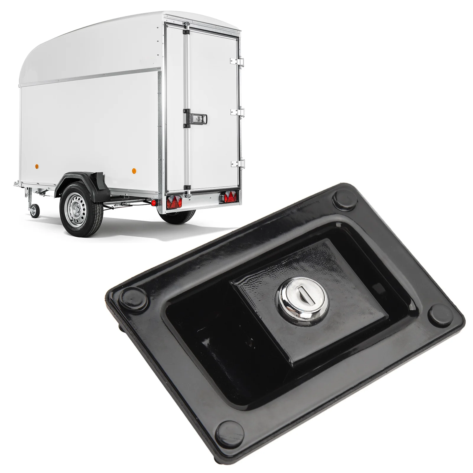 

RV Handle Latch Paddle 120x80mm Cold Rolled Steel Entry Door Lock Handle Knob Deadbolt for RVs Trucks Trailers Campers