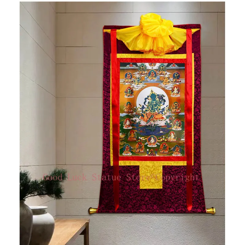 

Wholesale Buddhist supply 120CM LARGE Greco-Buddhist Buddhism HOME temple art 21 Taras Buddha Thang-ga Thangka hang painting