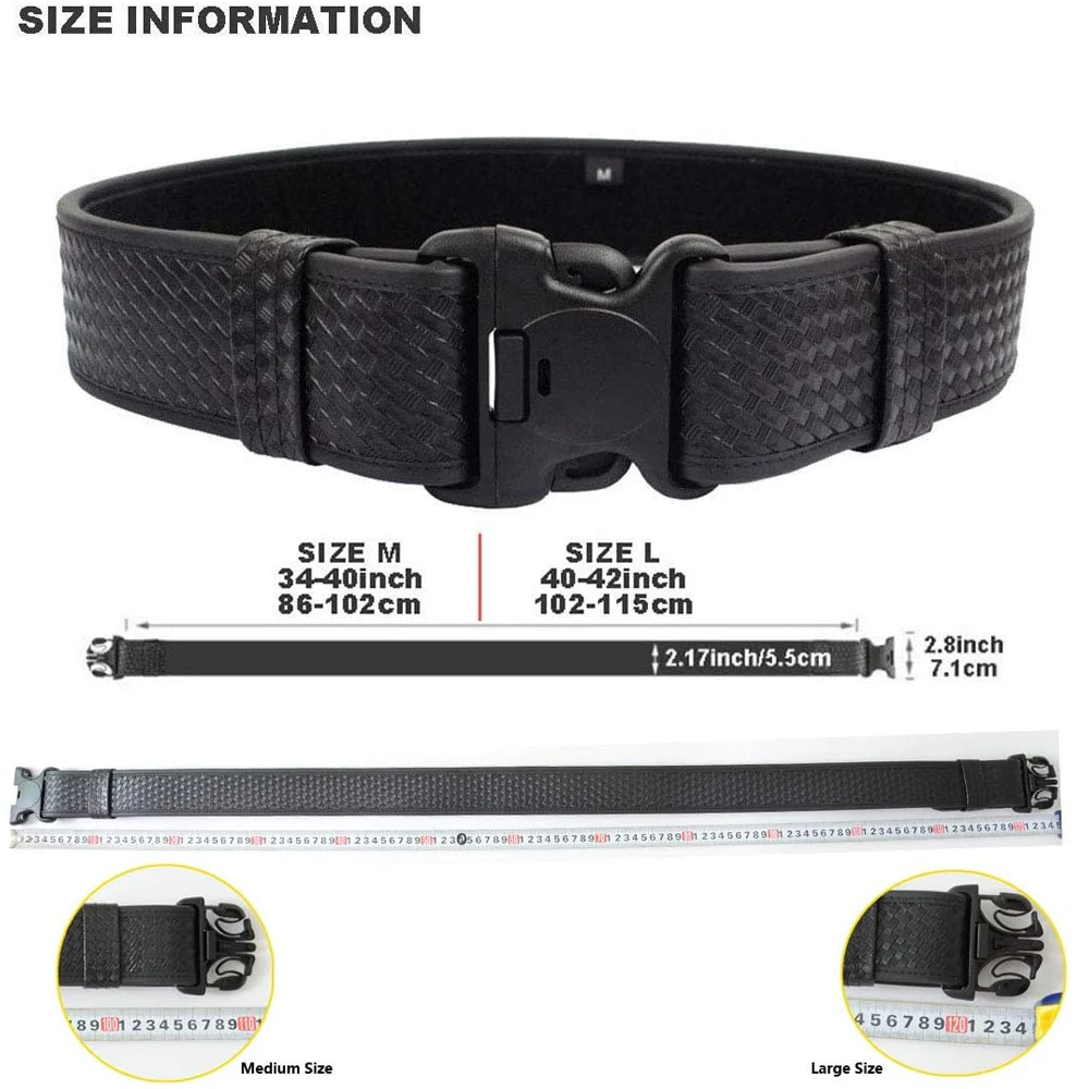 Tactical Basketweave Duty Belt,Police Duty Belts, Web Duty Belt with Loop Liner, Two Size(M&L)