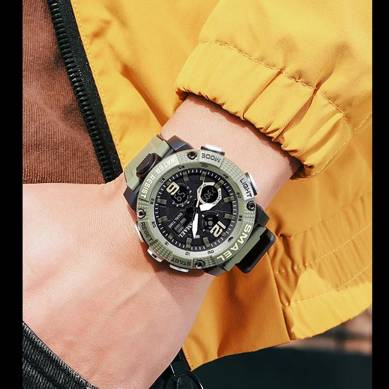 SMAEL Sport Watches Waterproof 50M  Luxury Watch Alarm Clock For Male Digital  Men's Watch Wristwatch Military Army 8039