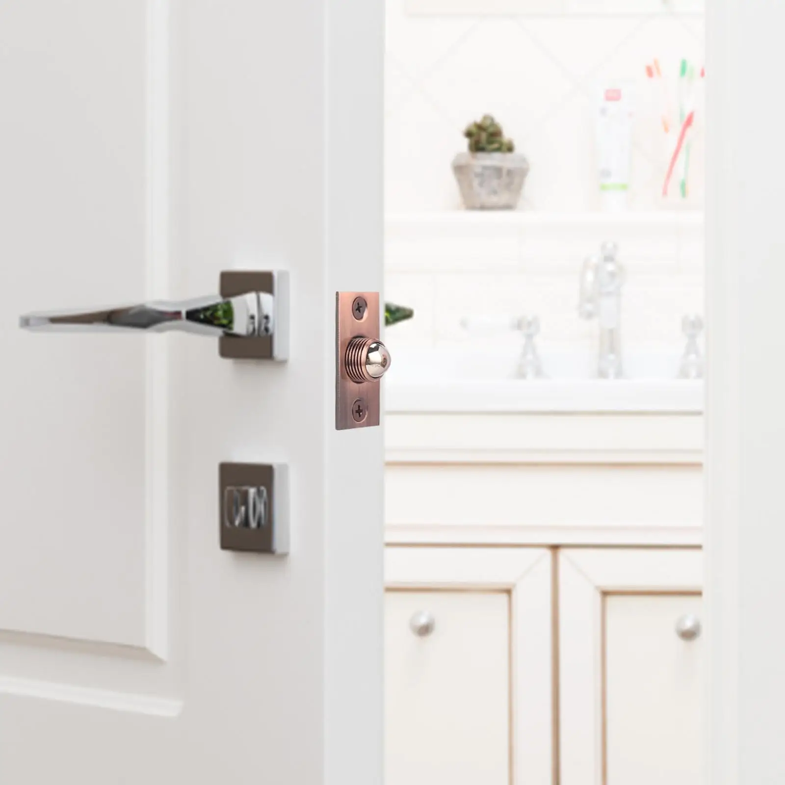 Brass Ball Door Catch Adjustable Roller Latch Cupboard Closet Hardware for Home Improvement Room Doors