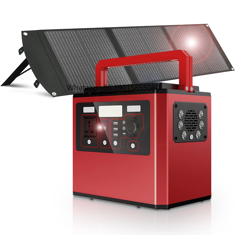 

1000W Portable Home Power Station Solar Panel Backup Battery Energy Storage Generators LED Rechargeable Outdoor Emergency Use