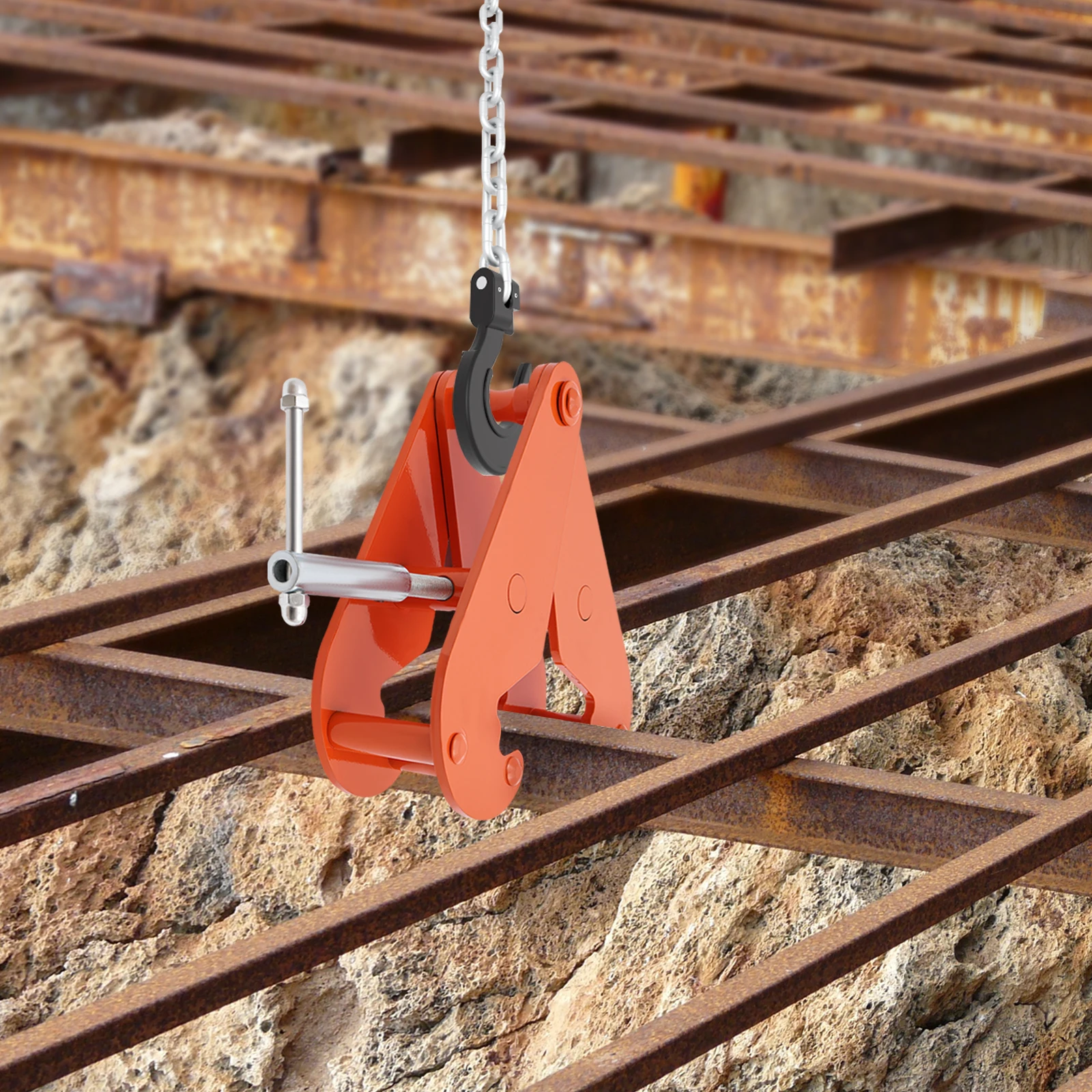 الكربون الصلب رفع المشبك 6613.87LBS قوة الشد 3.15-12.6IN فتح المغزل الأخدود لمستودع موقع البناء