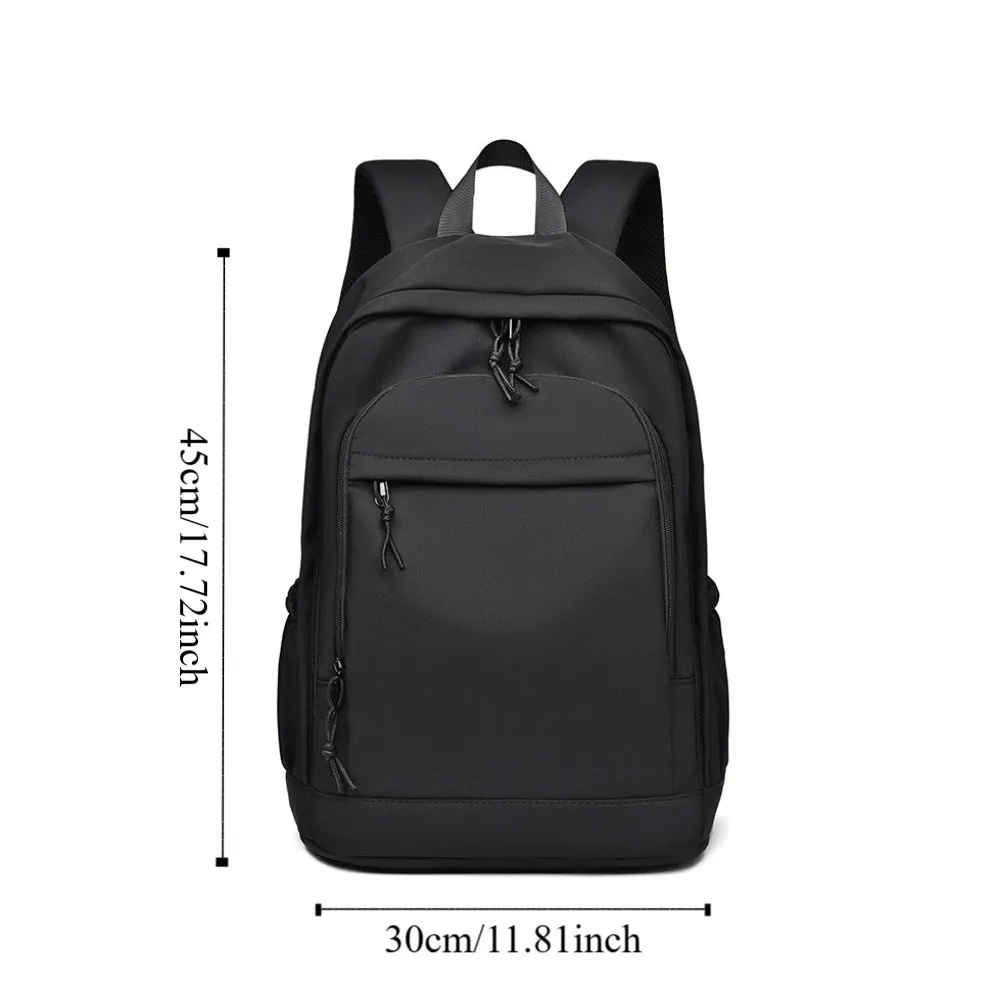 Ransel Laptop Kapasitas Besar Tahan Lama Tas Sekolah Siswa Tahan Air Kain Oxford Ransel Perjalanan Santai Warna Solid Pria Wanita