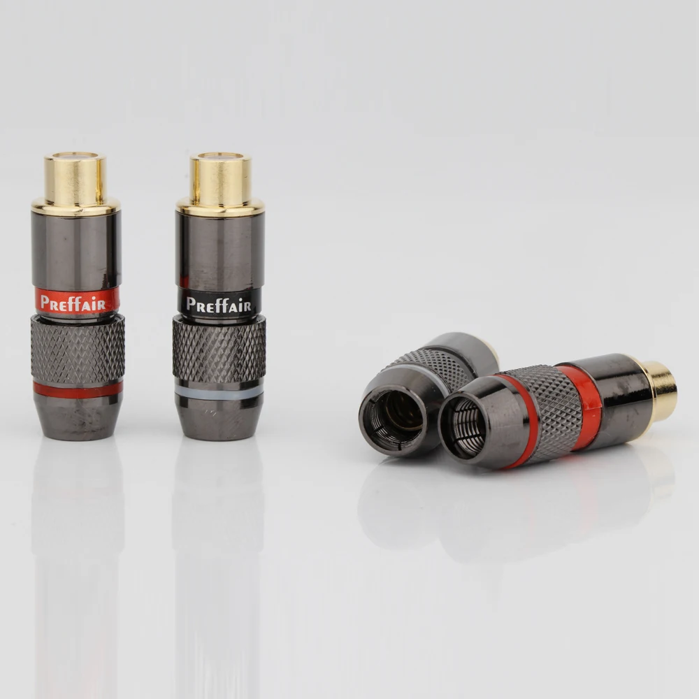 Preffair مقبس لحام من النحاس مطلي بالذهب RCA أنثى قابس لحام لوتس مقبس تمديد الصوت والفيديو الوحش RCA الأسلاك الإناث
