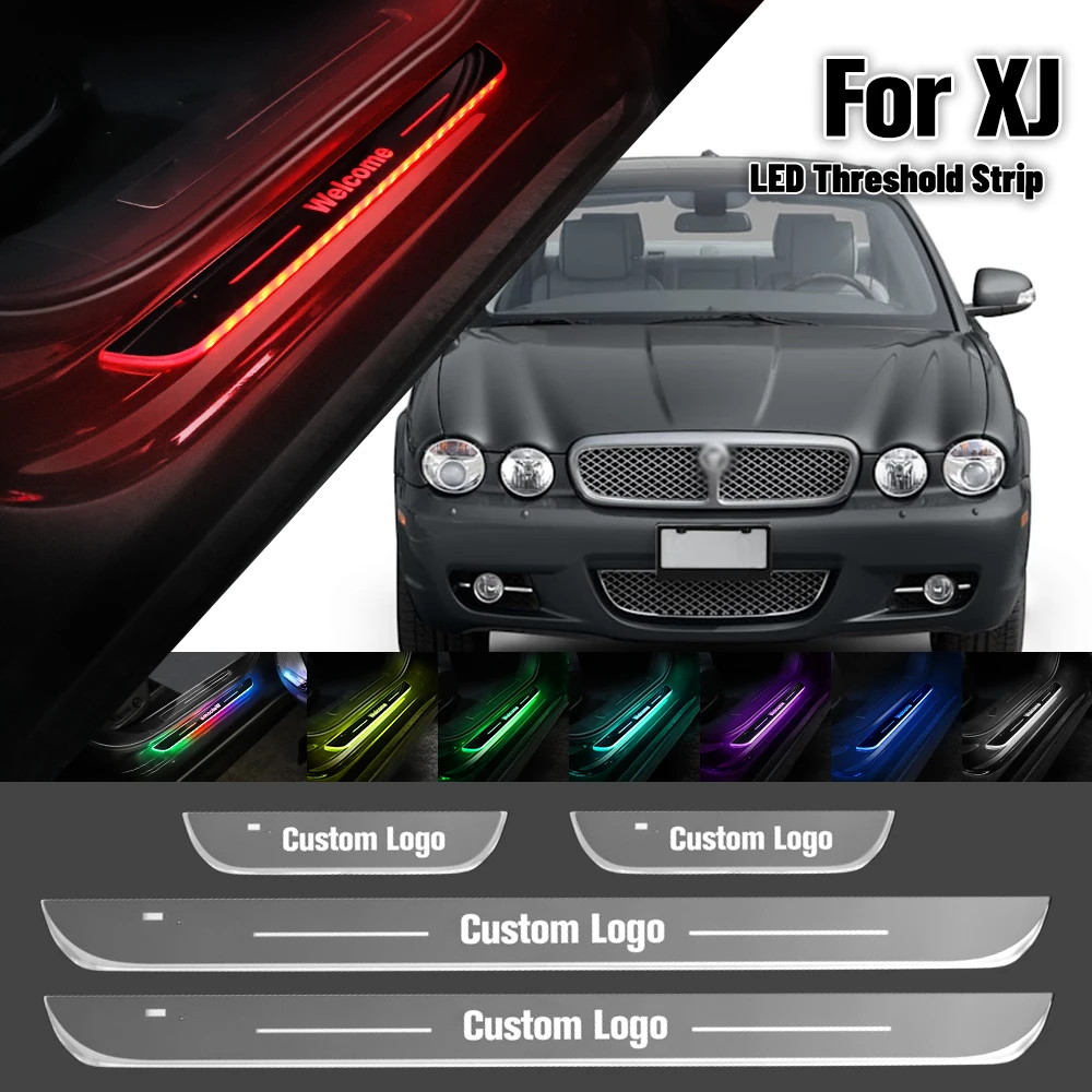 

For Jaguar XJ X351 2009-2019 Car Door Sill Light Customized Logo LED 2015 2017 2018 Welcome Threshold Pedal Lamp Accessories